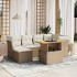 Set sofás de jardín 7 piezas y cojines ratán sintético