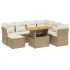 Juego de sofás de jardín con cojines beige 8 pzas ratán