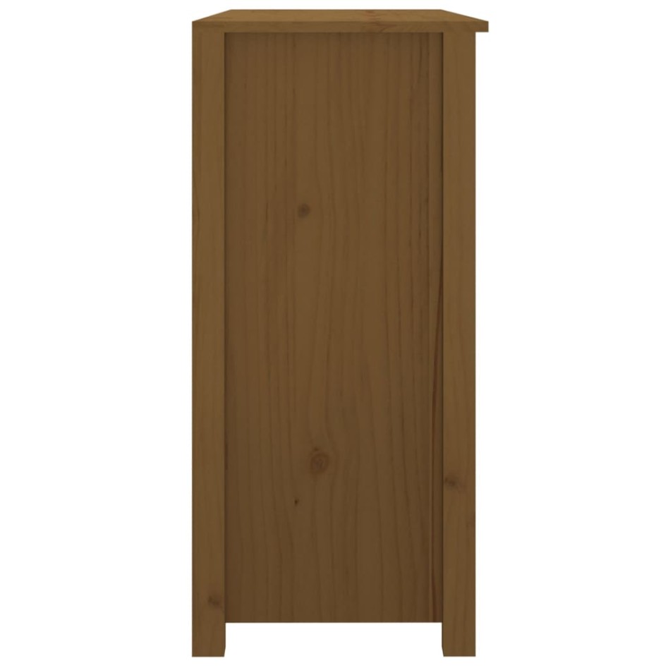 Aparador de madera maciza de pino marrón miel 100x35x74