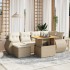 Set sofás de jardín 7 piezas y cojines ratán sintético