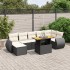 Set de sofás de jardín 8 piezas y cojines ratán sintético