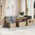 Set sofás de jardín 7 piezas y cojines ratán sintético