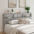 Cabecero de cama con luz LED gris Sonoma 200x17x102