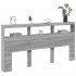 Cabecero de cama con luz LED gris Sonoma 200x17x102