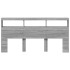 Cabecero de cama con luz LED gris Sonoma 200x17x102