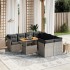 Set de muebles de jardín 9 pzas y cojines ratán sintético