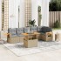 Set sofás de jardín 7 piezas y cojines ratán sintético