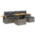 Set de muebles de jardín 6 pzas y cojines ratán sintético