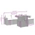Set de muebles de jardín 6 pzas y cojines ratán sintético