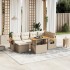 Set sofás de jardín 7 piezas y cojines ratán sintético