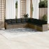 Set de muebles de jardín 9 pzas y cojines ratán sintético