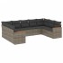 Set de muebles de jardín 9 pzas y cojines ratán sintético