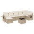 Juego de sofás de jardín con cojines beige 8 pzas ratán