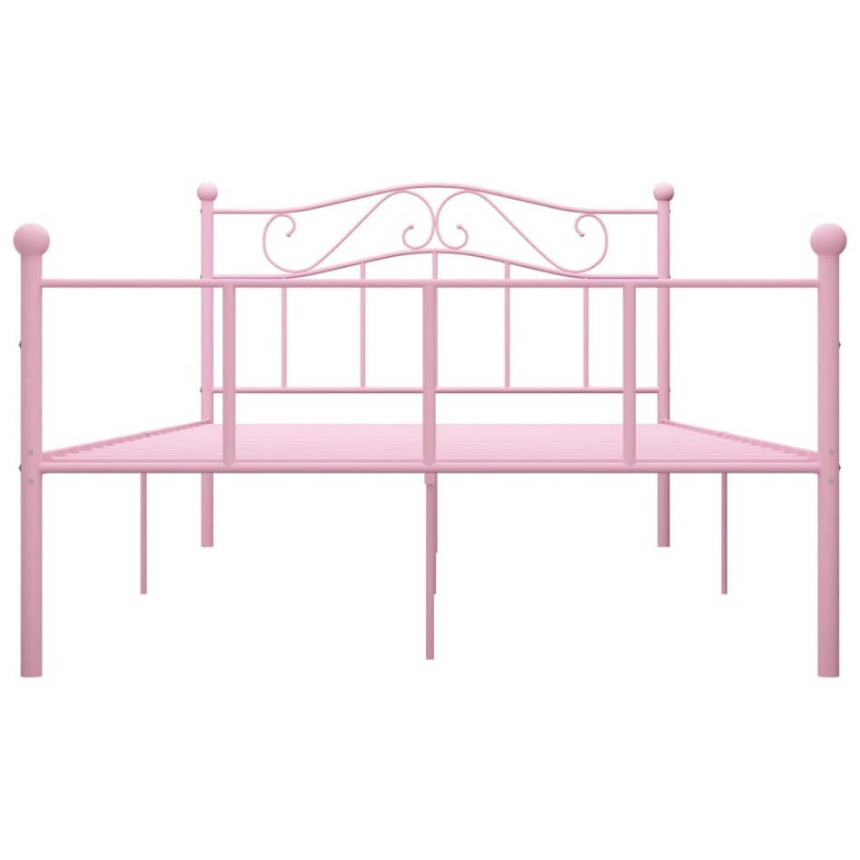 Estructura de cama de metal rosa 160x200