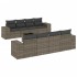 Set de muebles de jardín 9 pzas y cojines ratán sintético