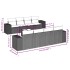 Set de muebles de jardín 9 pzas y cojines ratán sintético