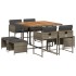 Set comedor jardín 9 pzas y cojines ratán sintético