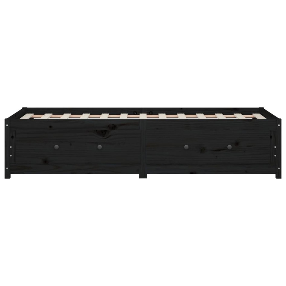 Sofá cama de madera maciza de pino negro 75x190