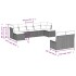 Set de muebles de jardín 9 pzas y cojines ratán sintético