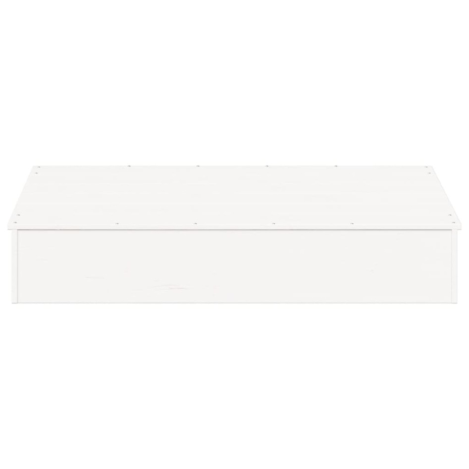 Arenero con tapa madera maciza de pino blanco 111x111x19,5