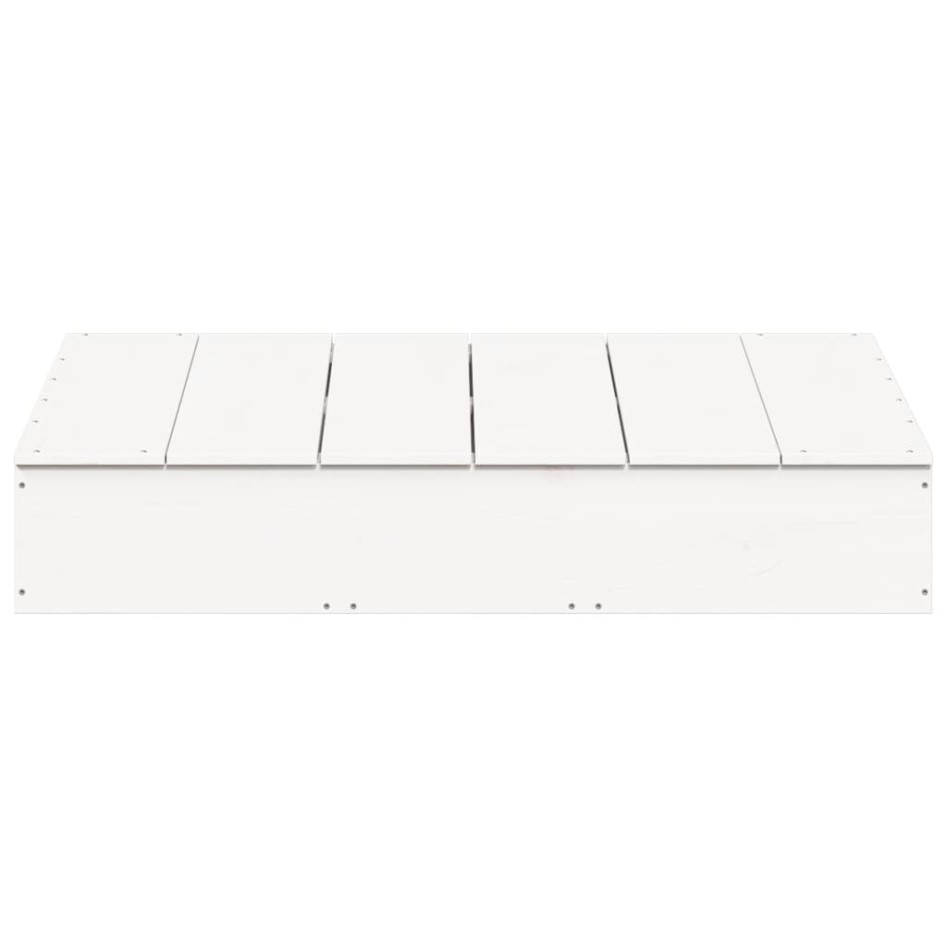 Arenero con tapa madera maciza de pino blanco 111x111x19,5