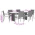 Set comedor jardín 7 pzas y cojines ratán sintético