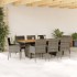 Set comedor jardín 9 pzas y cojines ratán sintético
