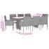 Set comedor jardín 9 pzas y cojines ratán sintético