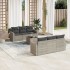 Set de sofás de jardín 7 pzas con cojines ratán PE gris