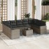 Set de sofás de jardín 10 pzas con cojines ratán sintético
