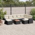 Set de sofás de jardín 10 pzas cojines ratán sintético