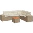 Set sofás de jardín 7 piezas y cojines ratán sintético