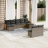 Set de muebles de jardín 9 pzas y cojines ratán sintético