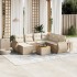 Juego de sofás de jardín con cojines beige 8 pzas ratán