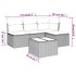 Set comedor de jardín 5 piezas y cojines ratán sintético