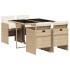 Set comedor de jardín 5 pzas con cojines ratán sintético