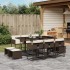 Set comedor de jardín 11 pzas y cojines ratán sintético