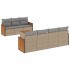 Juego de sofás de jardín con cojines beige 8 pzas ratán