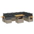 Set de muebles de jardín 9 pzas y cojines ratán sintético