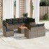 Set de muebles de jardín 9 pzas y cojines ratán sintético