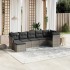 Set de sofás de jardín 7 pzas con cojines ratán PE gris