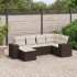 Set sofás de jardín 6 piezas y cojines ratán sintético