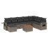 Set de muebles de jardín 9 pzas y cojines ratán sintético