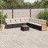 Set de sofás de jardín 10 pzas cojines ratán sintético