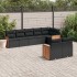 Set de sofás de jardín 8 piezas y cojines ratán sintético