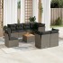 Set de muebles de jardín 9 pzas y cojines ratán sintético