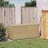 Caja de almacenaje de jardín ratán sintético beige mezcla