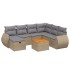 Juego de sofás jardín con cojines beige mezcla 8 pzas ratán