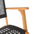 Juego de bistró 3 pzas ratán PE negro y madera maciza