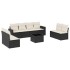 Set de sofás de jardín 8 piezas y cojines ratán sintético